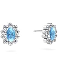 Genuine Blue Topaz 14kt White Gold Earrings