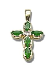 1 Dia 5-4X2 Marquis Emerald Cross