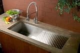Elkay Avado Collection EFU411510DB 44 Undermount Single Bowl Stainless Steel Sink with 16-Gauge, 10 Bowl Depth, 3-1/2 Drain, Zero Radius Coved Corners, Work Area and Reversible Design