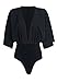 RUIGO Women's Sexy Deep V-neck Bawting Tight Bodysuit Jumpsuit One Piece Leotard (XL, Black)