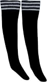 ラインハイソックス ブラック×ホワイト