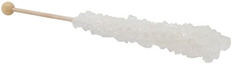 Classic Rock Candy on Swizzle Stick, Individually Wrapped, 12 Count (White - Sugar)