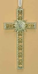 5.25" Christmas Joy Crystal Decorative Cross Ornament