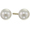 TARA Pearls Natural Color Akoya Pearl A+ Quality 14k Yellow Gold Earrings, 4MM