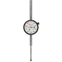 Starrett Dial Indicator, Long Range, Inch, 0.375" Stem Diameter
