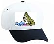 White Cap with blue, hound, teddy, dog, toy, bear