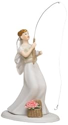 Weddingstar "Fishing" Bride Mix & Match Cake Topper - Caucasian