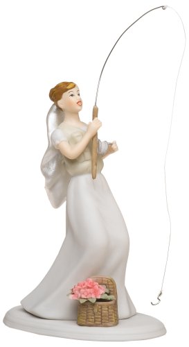 Wedding favor Weddingstar Fishing Bride Mix & Match Cake Topper - Caucasian Features
