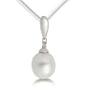 Miore Halskette 45cm mit Perlenanh�nger  375 Wei�gold und Brillant 0,01ct MG9002P