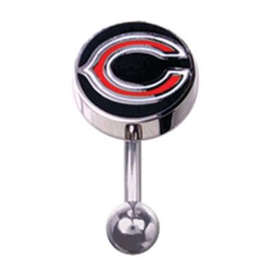 Chicago Bears 316L Stainless Steel Belly Ring - 14G - 3/8 Inch Bar Length - Sold Individually
