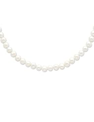 Sterling Silver 24in 8-9mm White Freshwater Cultured Pearl Necklace.