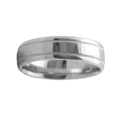 Men's Platinum Antique Style Wedding Band Ring