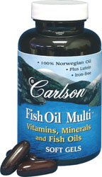 Carlson Labs Fish Oil Multi, Vitamins Minerals and Fish Oils, 120 Softgels