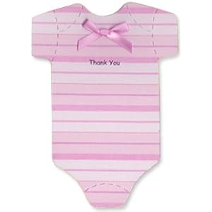 Onesie-Thank-you-Cards-Pink-Stripes-Baby-Girl