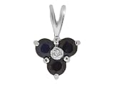 9ct White Gold Sapphire & Diamond Pendant