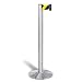 Lavi 50-3000 Beltrac Aluminum Retractable Portable Post with 7' Safety Yellow Belt, 14" Diameter x 40" Height, Satin