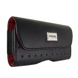 Leather Carrying Case With Magnetic Flip And Belt Clip For BlackBerry Pearl 8100 8110 8120 8130, HTC Fusion 5720 5800, LG Rumor 2 UX260 And Many Other Similar Sized Phones