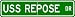 USS REPOSE AH 16 Street Sign - Navy