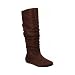 Soda Womens Slouch Micro Suede Boot Brown
