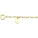 14K Gold Fancy Link Heart Charm Bracelet Jewelry