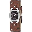 Fossil Women's Analog Brown Dial  Cuff Leather Strap Watch #JR9753