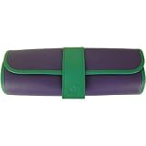 Violet Kelly Green Baekgaard Vivid Bright Leather Jewelry Roll for travel - packed with features!