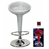LumiSource Scooper Hydraulic Barstool, Red