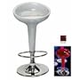 LumiSource Scooper Hydraulic Barstool, Red