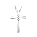 3 Diamond Cross Pendant 0.02 ct. in 14K White Gold with Chain -16''