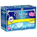 Tampax Compak Pearl Regular Absorbancy Plastic Tampons - 40 ea