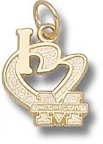 Michigan Wolverines Solid 10K Gold ''I Heart M MICHIGAN'' 1/2'' Pendant