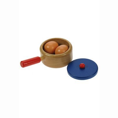 Childrens Toyshop  Toys : BIGJIGS Wooden Saucepan with Eggs