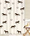 Brown Horse on Ivory Shower Curtain