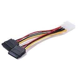HDE&reg; 2-Port SATA Splitter Power Adapter