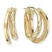 9ct Double Hoop Earrings with a Greek Key Motif. Beautiful presentation gift box and anonymous outer packaging. Money back if not 100% delighted