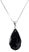 Sterling Silver Box Chain Faceted Black Onyx Teardrop Pendant, 18" Sterling Silver Box Chain Faceted Black Onyx Teardrop Pendant, 18"