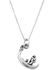 Sterling Silver Three Dimensional Italian Gondola Necklace