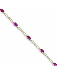 1.8 Carat 14K Gold Diamond and African Ruby Bracelet