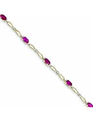 Genuine 14K Yellow Gold Diamond And African Ruby Bracelet 3 Grams Of Gold 100% Satisfaction Guaranteed.