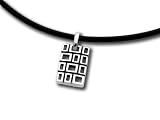 Sterling Silver Finestra Collection Pendant on Rubber Cord by Zina, 17'