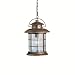 Kichler Lighting Kichler 9870RST Rustic 1-Light Outdoor Pendant, Rustic Finish over Solid Brass with Clear Beveled Glass Panels