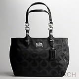 31wrOp5EQML. SL160  Coach Signature Op Art Mia Sateen Gallery East West Shopper Bag Purse Tote 15758 Black