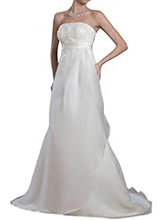 Strapless Draped Organza/Satin Empire   Waistline  Dress