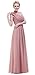 BISLU Flowers One Shoulder Long Prom Evening Party Bridesmaids Dress