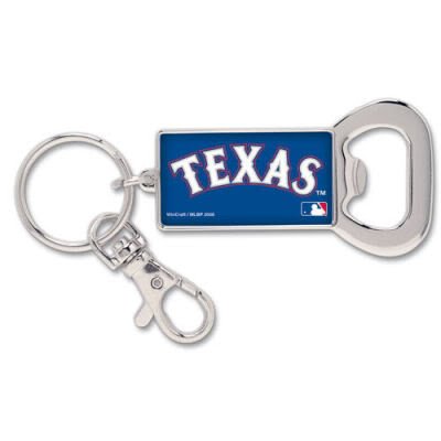 TEXAS RANGERS OFFICIAL LOGO BOTTLE OPENER KEY RING