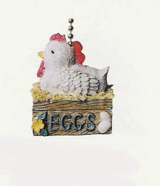 Country Chicken & Eggs Fan Pull