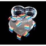 Pride Rainbow Design - Hand Painted - Heart Shaped Box - 2 pieces - 4.5 inch diameter Pride Rainbow Design - Hand Painted - Heart Shaped Box - 2 piece