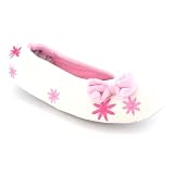 Moonlights "Twilight" Ladies Ballerina Style Slippers - White