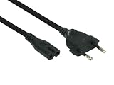 Produkt-Bild: Euro-Netzkabel, Netzstecker an Euro 8 Buchse, schwarz, 3m, Good Connections