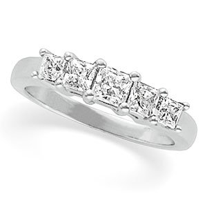 Genuine IceCarats Designer Jewelry Gift Platinum Wedding Band Ring Ring. 1 Ct Tw Size 07.00 Diamond Anniversary Band In Platinum Size 7